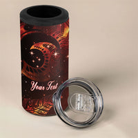 New Zealand Kea Bird Matariki Personalised 4 in 1 Can Cooler Tumbler Silver Fern Maori Pattern LT22 - Polynesian Pride