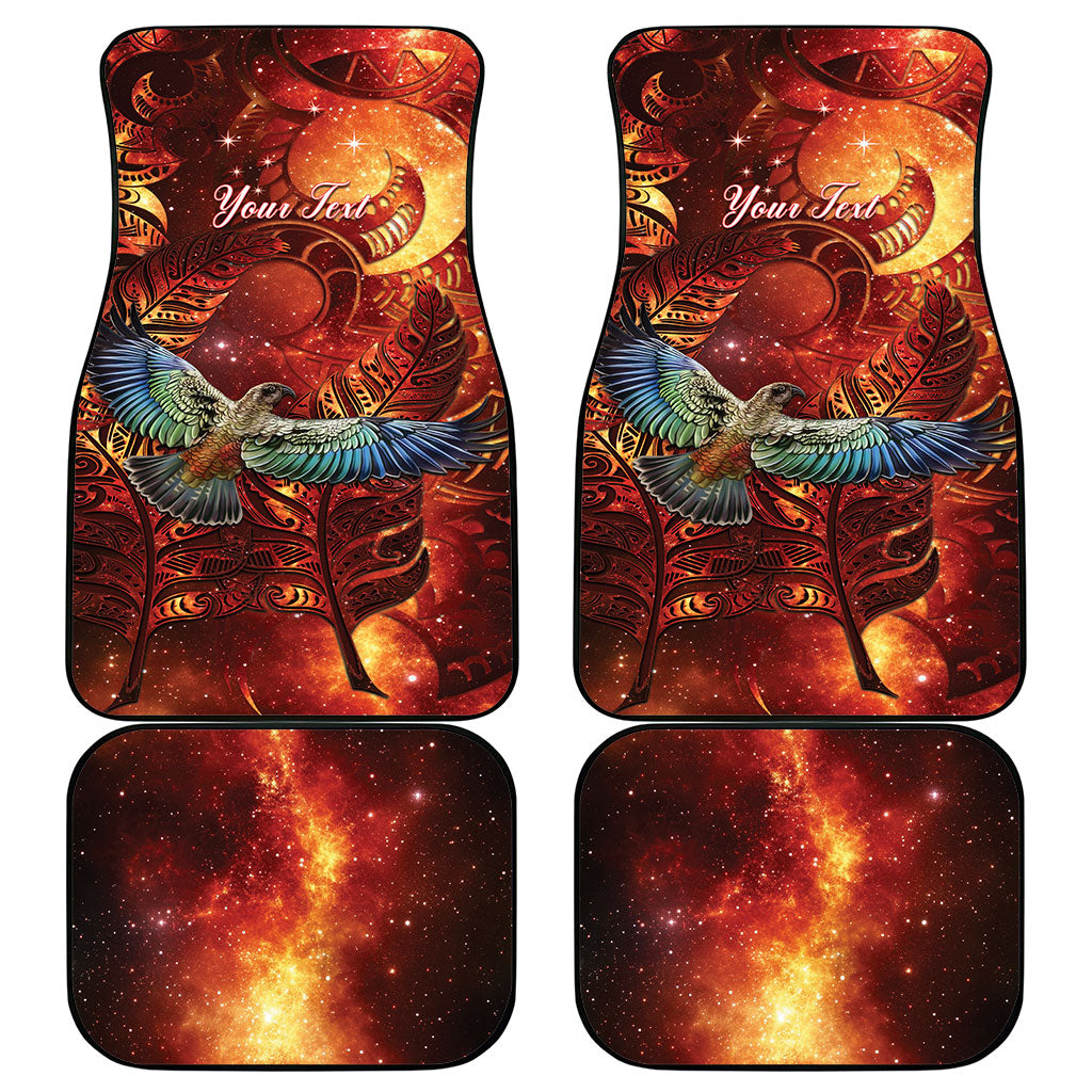 New Zealand Kea Bird Matariki Personalised Car Mats Silver Fern Maori Pattern