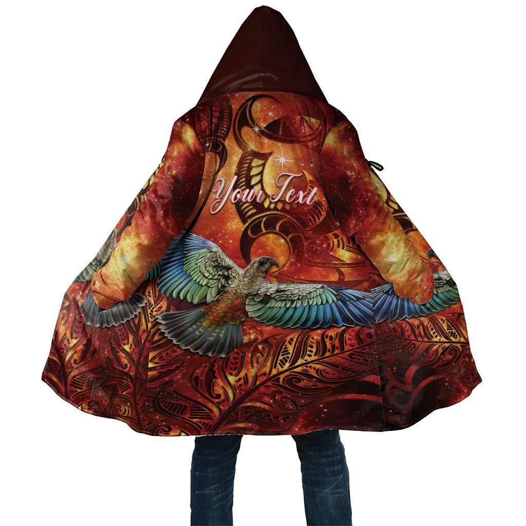 New Zealand Kea Bird Matariki Personalised Cloak Silver Fern Maori Pattern LT22 Unisex Orange - Polynesian Pride