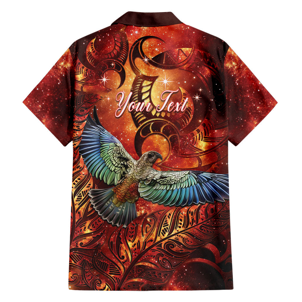 New Zealand Kea Bird Matariki Personalised Family Matching Off Shoulder Short Dress and Hawaiian Shirt Silver Fern Maori Pattern LT22 - Polynesian Pride