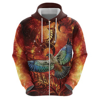 New Zealand Kea Bird Matariki Personalised Hoodie Silver Fern Maori Pattern