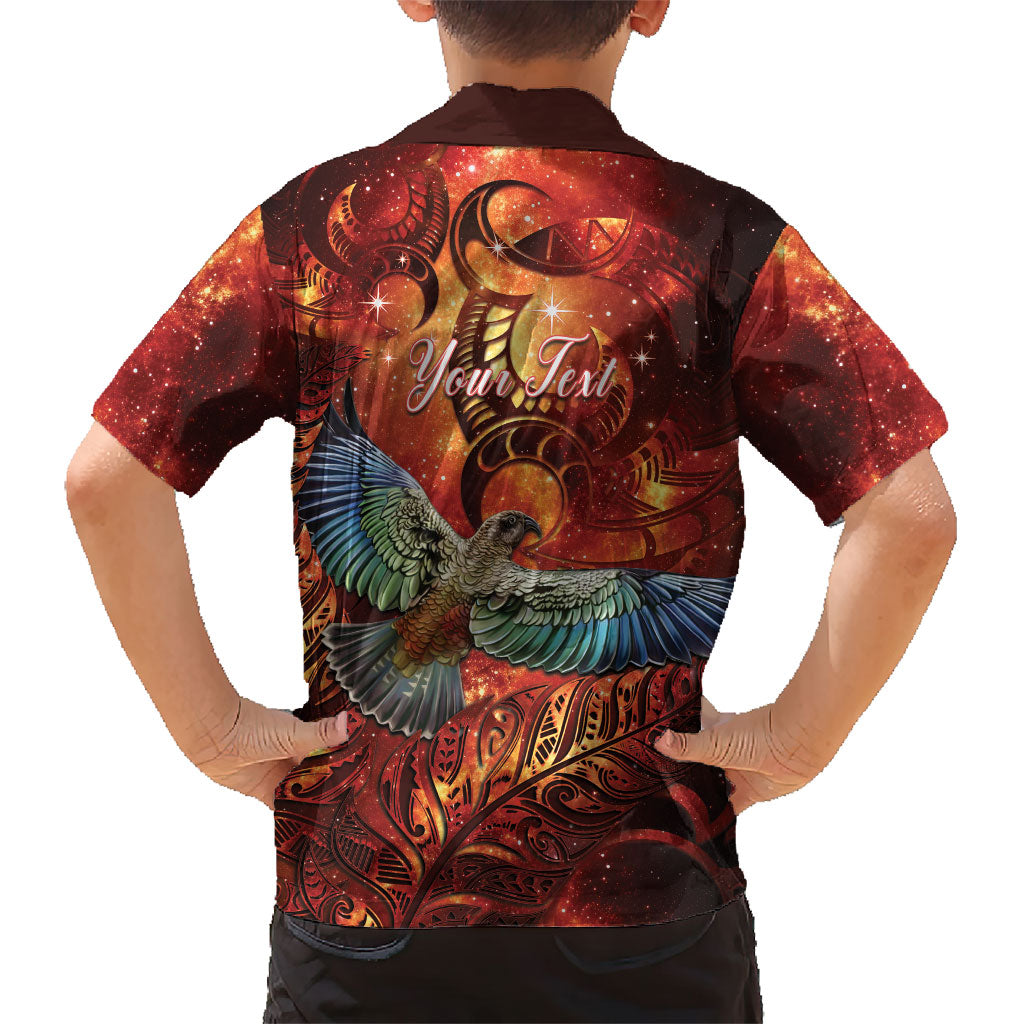 New Zealand Kea Bird Matariki Personalised Kid Hawaiian Shirt Silver Fern Maori Pattern LT22 - Polynesian Pride