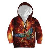 New Zealand Kea Bird Matariki Personalised Kid Hoodie Silver Fern Maori Pattern
