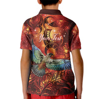 New Zealand Kea Bird Matariki Personalised Kid Polo Shirt Silver Fern Maori Pattern LT22 - Polynesian Pride