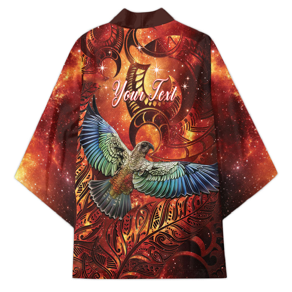 New Zealand Kea Bird Matariki Personalised Kimono Silver Fern Maori Pattern LT22 - Polynesian Pride