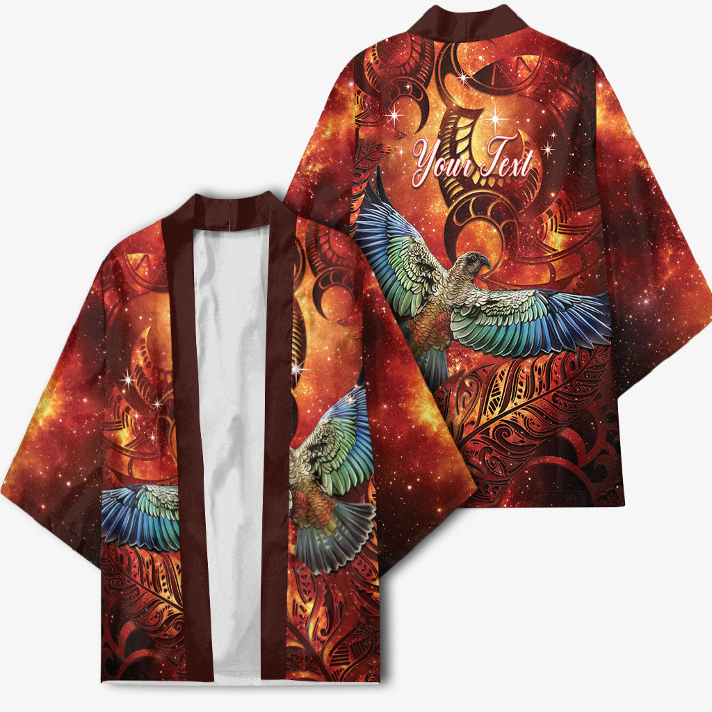 New Zealand Kea Bird Matariki Personalised Kimono Silver Fern Maori Pattern LT22 - Polynesian Pride