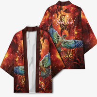 New Zealand Kea Bird Matariki Personalised Kimono Silver Fern Maori Pattern LT22 - Polynesian Pride