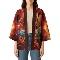 New Zealand Kea Bird Matariki Personalised Kimono Silver Fern Maori Pattern LT22 - Polynesian Pride