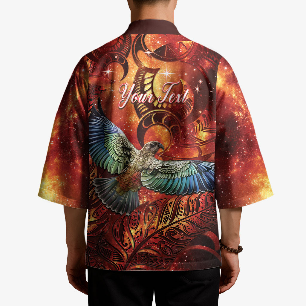 New Zealand Kea Bird Matariki Personalised Kimono Silver Fern Maori Pattern LT22 - Polynesian Pride
