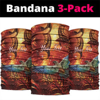 New Zealand Kea Bird Matariki Personalised Neck Gaiter Silver Fern Maori Pattern LT22 package One Size: 25*50cm Orange - Polynesian Pride