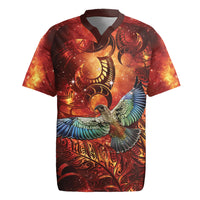 New Zealand Kea Bird Matariki Personalised Rugby Jersey Silver Fern Maori Pattern LT22 Orange - Polynesian Pride