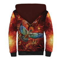 New Zealand Kea Bird Matariki Personalised Sherpa Hoodie Silver Fern Maori Pattern LT22 - Polynesian Pride