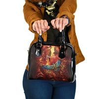 New Zealand Kea Bird Matariki Personalised Shoulder Handbag Silver Fern Maori Pattern LT22 One Size Orange - Polynesian Pride