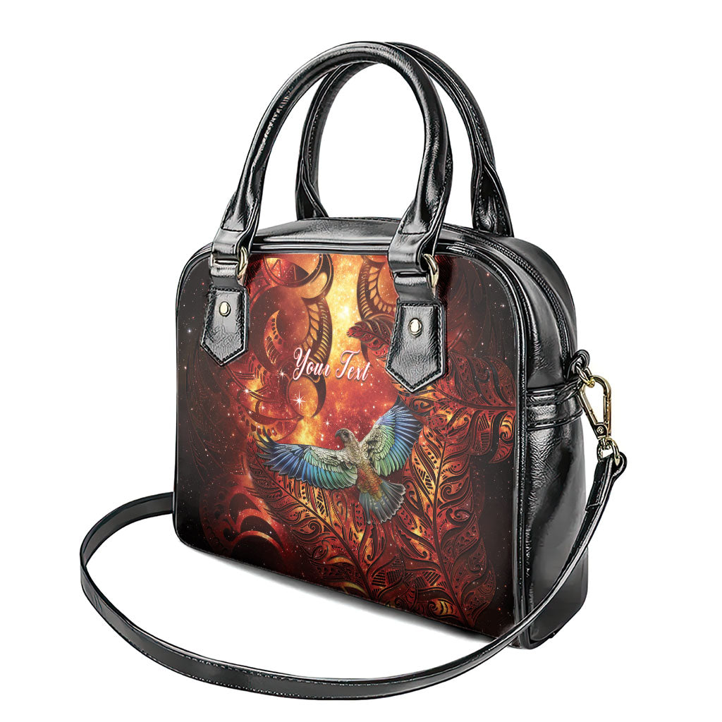 New Zealand Kea Bird Matariki Personalised Shoulder Handbag Silver Fern Maori Pattern LT22 - Polynesian Pride