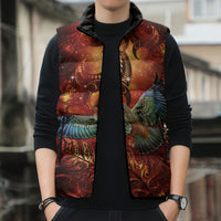 New Zealand Kea Bird Matariki Personalised Sleeveless Puffer Jacket Silver Fern Maori Pattern