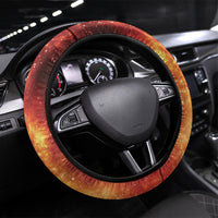 New Zealand Kea Bird Matariki Steering Wheel Cover Silver Fern Maori Pattern LT22 Universal Fit Orange - Polynesian Pride