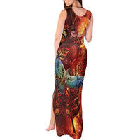 New Zealand Kea Bird Matariki Personalised Tank Maxi Dress Silver Fern Maori Pattern LT22 - Polynesian Pride