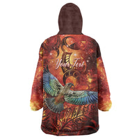 New Zealand Kea Bird Matariki Personalised Wearable Blanket Hoodie Silver Fern Maori Pattern LT22 - Polynesian Pride