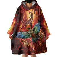 New Zealand Kea Bird Matariki Personalised Wearable Blanket Hoodie Silver Fern Maori Pattern LT22 - Polynesian Pride