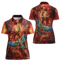 New Zealand Kea Bird Matariki Personalised Women Polo Shirt Silver Fern Maori Pattern LT22 - Polynesian Pride