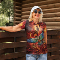 New Zealand Kea Bird Matariki Personalised Women Polo Shirt Silver Fern Maori Pattern LT22 - Polynesian Pride