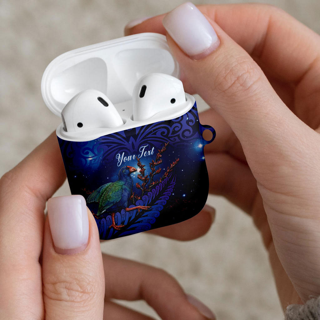 Takahe New Zealand Personalised AirPods Case Harakeke Silver Fern Maori Pattern LT22 - Polynesian Pride