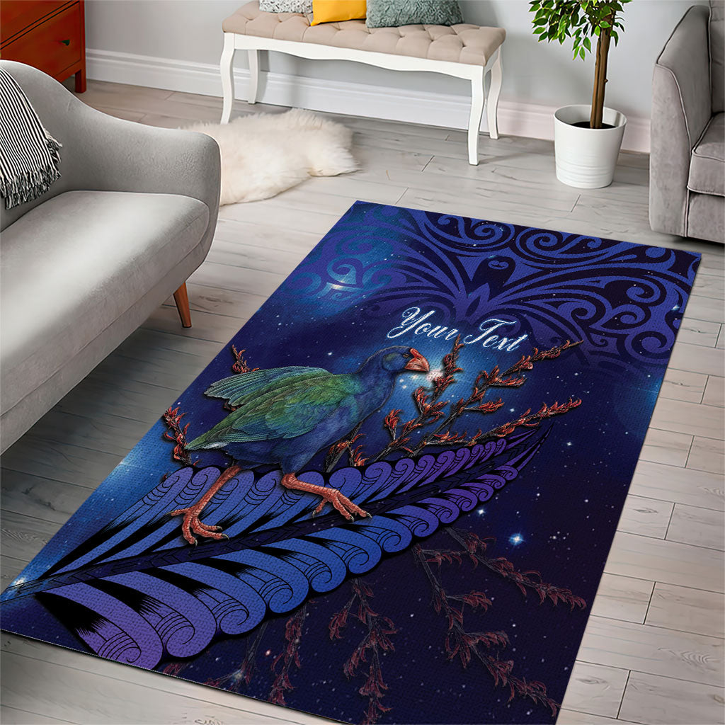 Takahe New Zealand Personalised Area Rug Harakeke Silver Fern Maori Pattern LT22 - Polynesian Pride