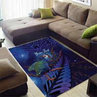 Takahe New Zealand Personalised Area Rug Harakeke Silver Fern Maori Pattern LT22 - Polynesian Pride