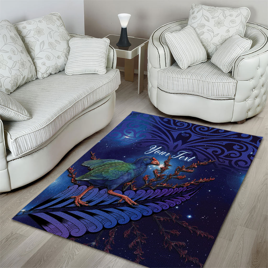 Takahe New Zealand Personalised Area Rug Harakeke Silver Fern Maori Pattern LT22 - Polynesian Pride
