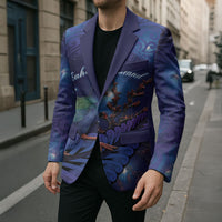 Takahe New Zealand Personalised Blazer Harakeke Silver Fern Maori Pattern