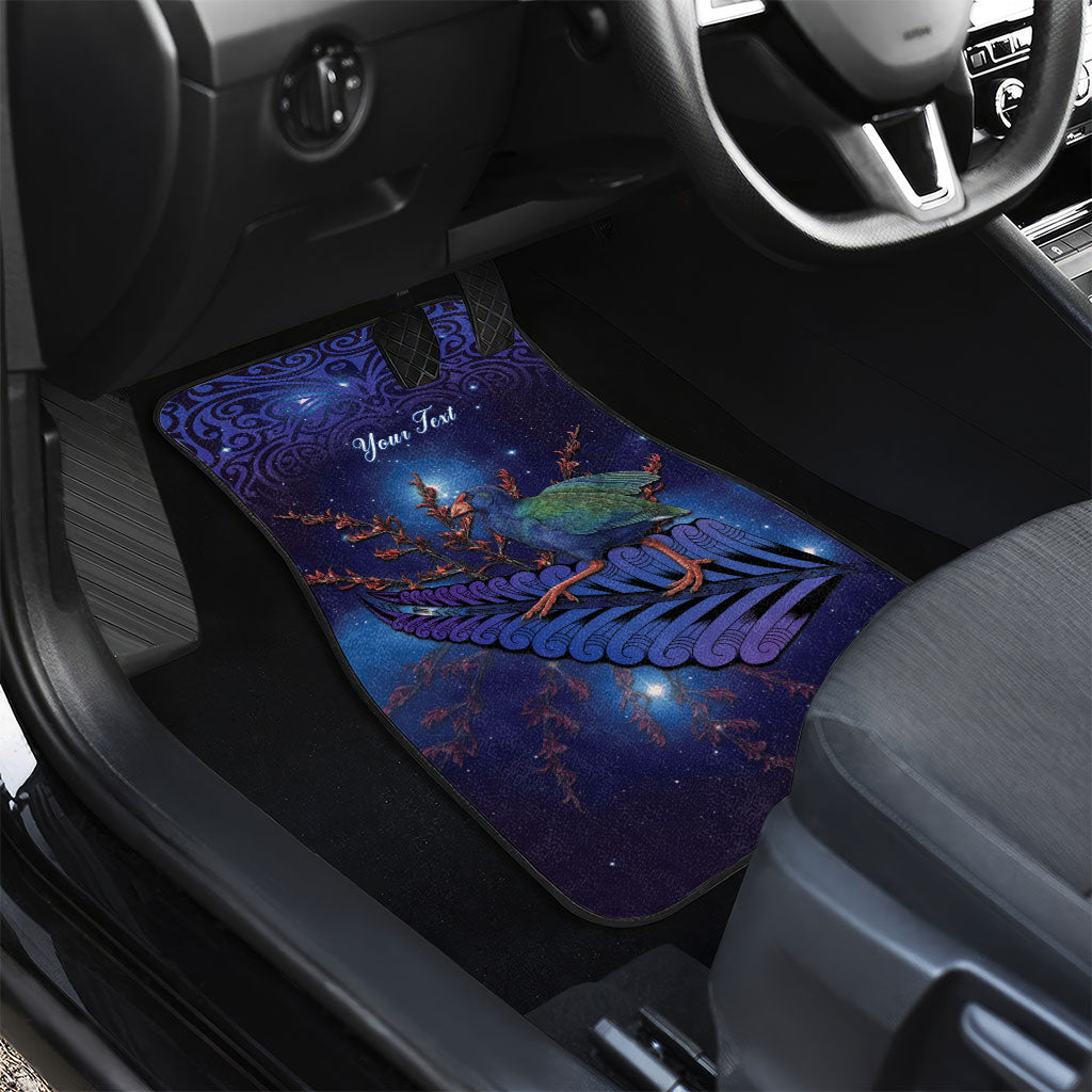 Takahe New Zealand Personalised Car Mats Harakeke Silver Fern Maori Pattern