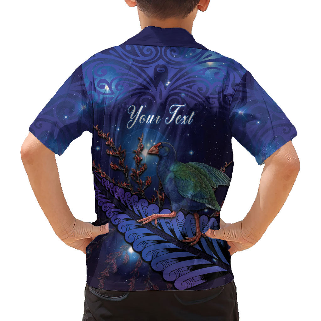 Takahe New Zealand Personalised Family Matching Off Shoulder Short Dress and Hawaiian Shirt Harakeke Silver Fern Maori Pattern LT22 - Polynesian Pride
