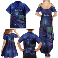 Takahe New Zealand Personalised Family Matching Summer Maxi Dress and Hawaiian Shirt Harakeke Silver Fern Maori Pattern LT22 - Polynesian Pride
