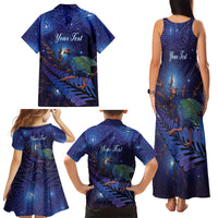 Takahe New Zealand Personalised Family Matching Tank Maxi Dress and Hawaiian Shirt Harakeke Silver Fern Maori Pattern LT22 - Polynesian Pride