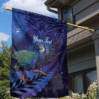 Takahe New Zealand Personalised Garden Flag Harakeke Silver Fern Maori Pattern LT22 - Polynesian Pride