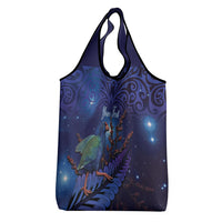 Takahe New Zealand Personalised Grocery Bag Harakeke Silver Fern Maori Pattern LT22 - Polynesian Pride