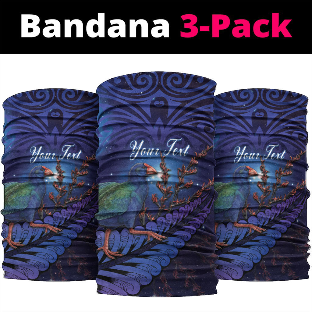 Takahe New Zealand Personalised Neck Gaiter Harakeke Silver Fern Maori Pattern LT22 package One Size: 25*50cm Blue - Polynesian Pride