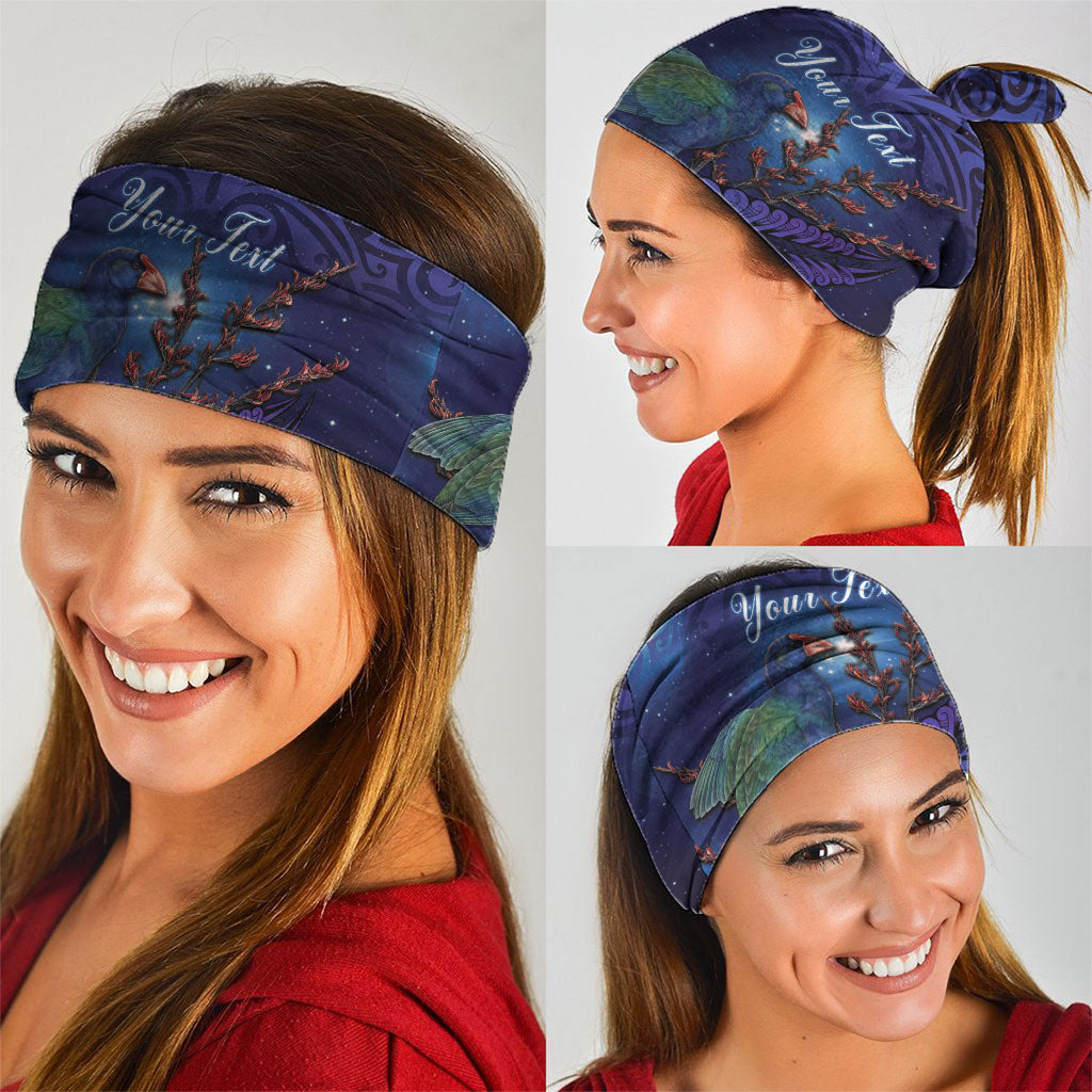 Takahe New Zealand Personalised Neck Gaiter Harakeke Silver Fern Maori Pattern LT22 - Polynesian Pride