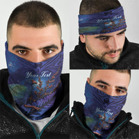 Takahe New Zealand Personalised Neck Gaiter Harakeke Silver Fern Maori Pattern LT22 - Polynesian Pride