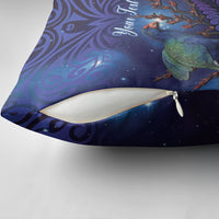 Takahe New Zealand Personalised Pillow Cover Harakeke Silver Fern Maori Pattern
