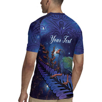 Takahe New Zealand Personalised Rugby Jersey Harakeke Silver Fern Maori Pattern