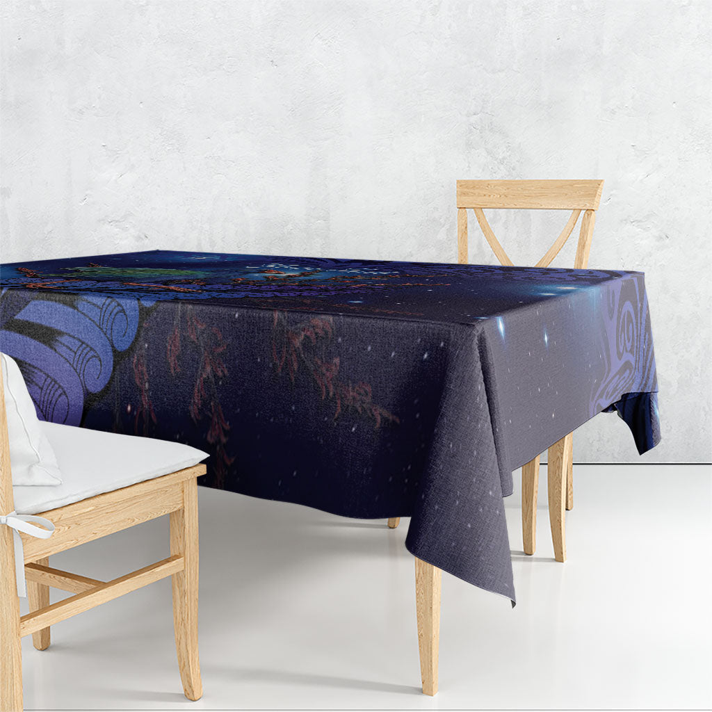 Takahe New Zealand Personalised Tablecloth Harakeke Silver Fern Maori Pattern