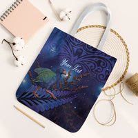 Takahe New Zealand Personalised Tote Bag Harakeke Silver Fern Maori Pattern