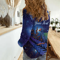 Takahe New Zealand Personalised Women Casual Shirt Harakeke Silver Fern Maori Pattern LT22 - Polynesian Pride