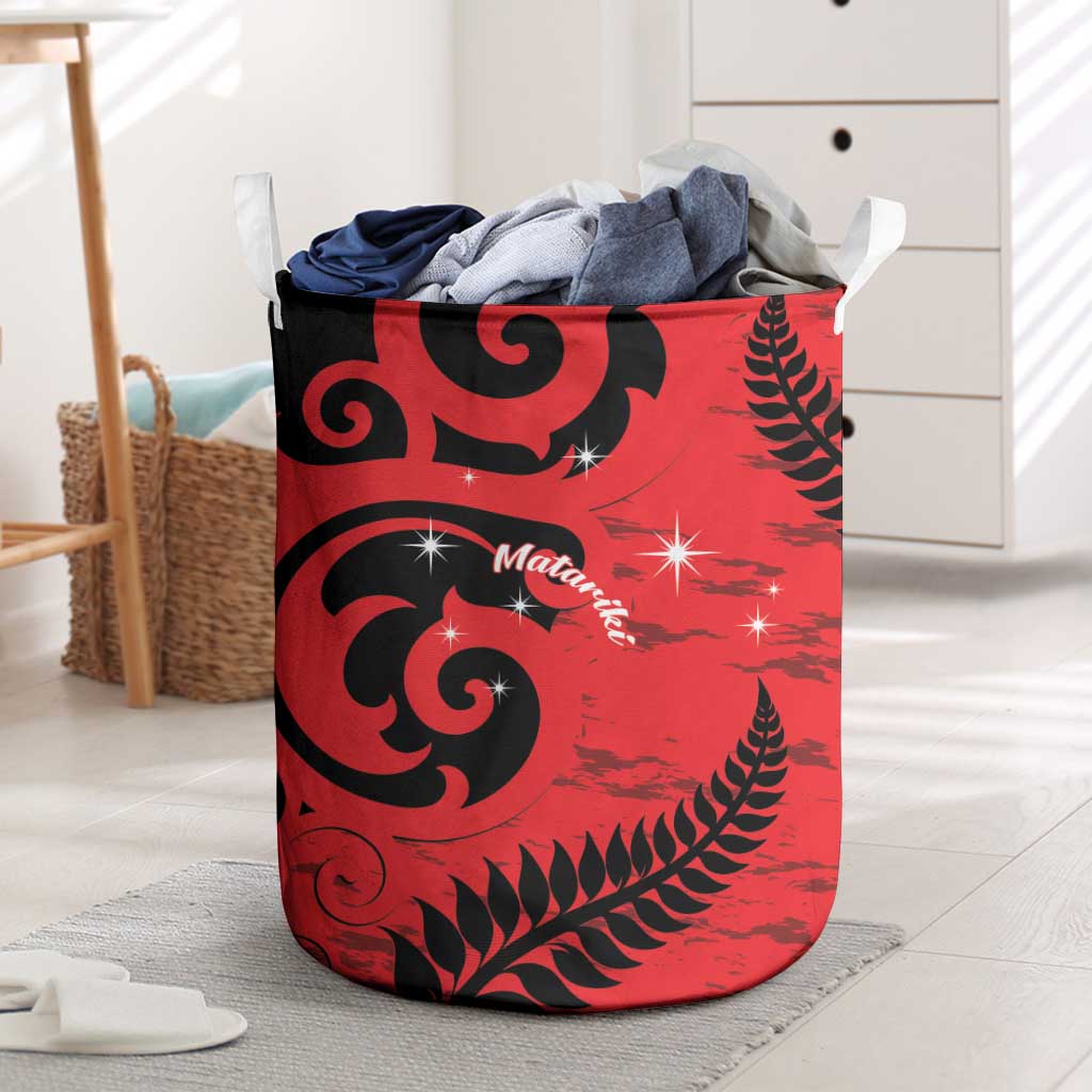 New Zealand Matariki Laundry Basket Maori New Year Koru Pattern