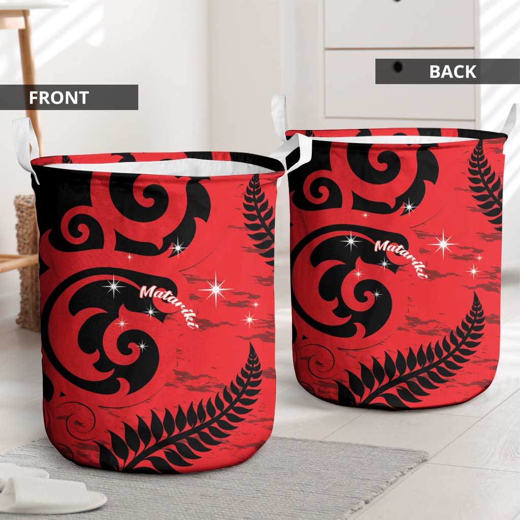 New Zealand Matariki Laundry Basket Maori New Year Koru Pattern