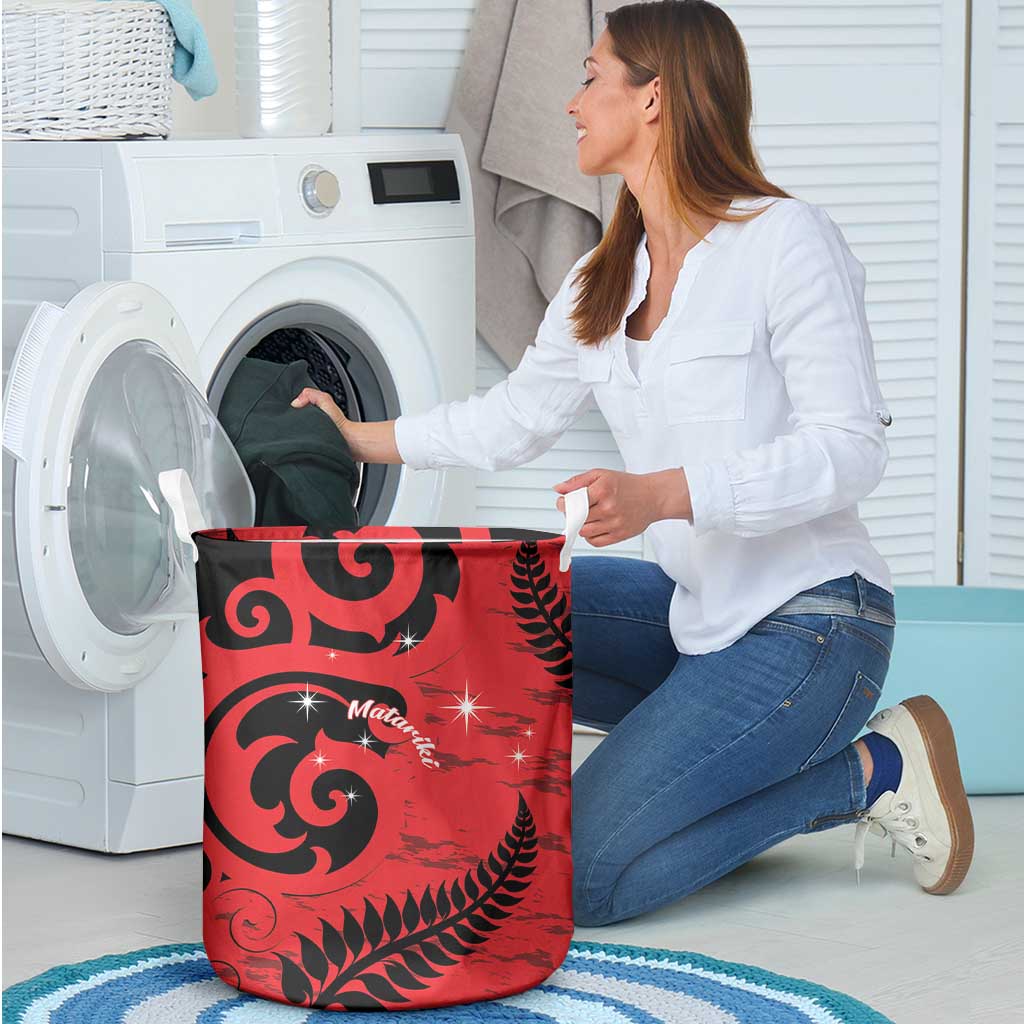 New Zealand Matariki Laundry Basket Maori New Year Koru Pattern