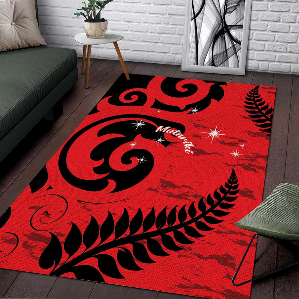 New Zealand Matariki Area Rug Maori New Year Koru Pattern
