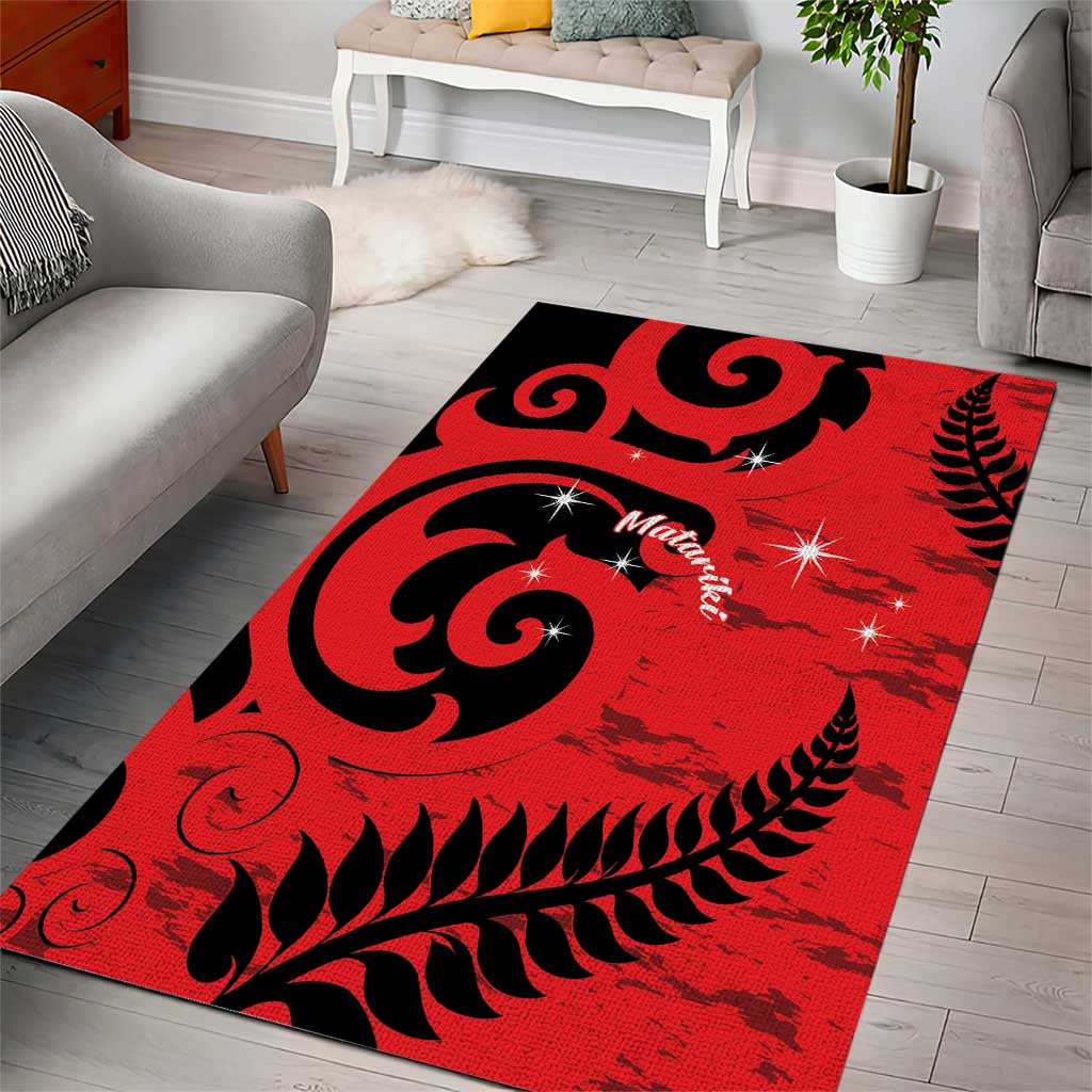 New Zealand Matariki Area Rug Maori New Year Koru Pattern