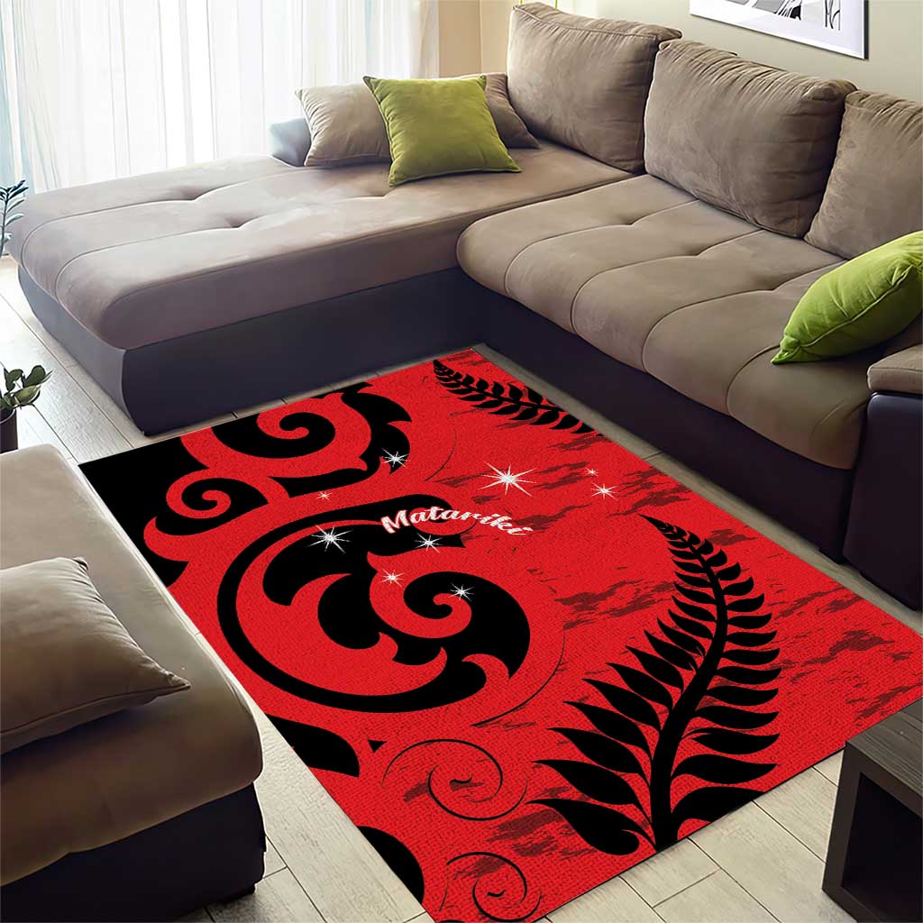 New Zealand Matariki Area Rug Maori New Year Koru Pattern